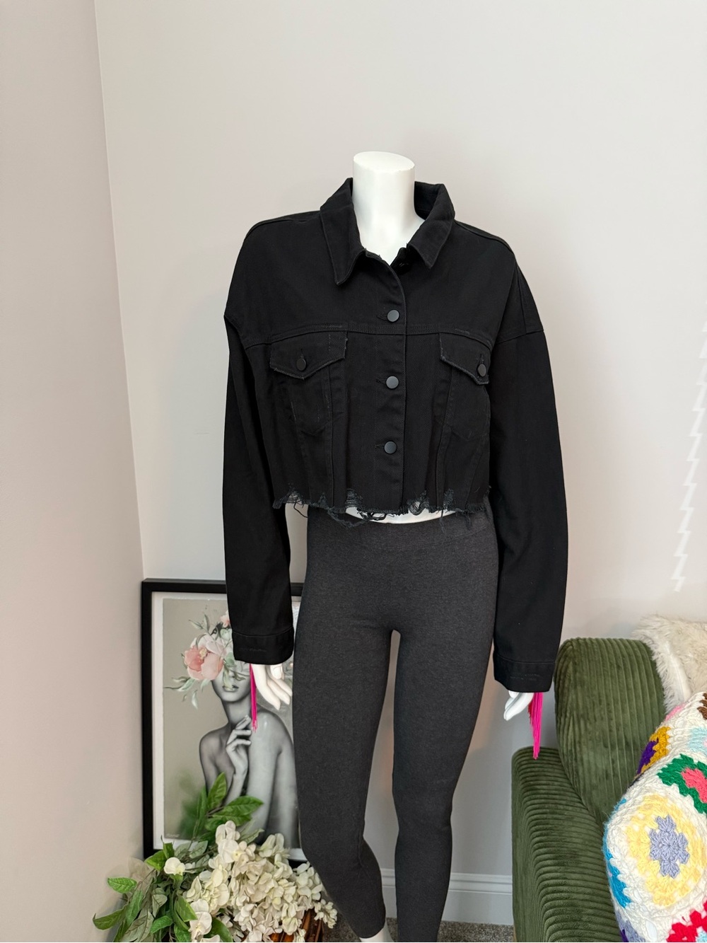 Club Exx Rainbow Fringe Denim Jacket Dolls Kill NWT Size XL - Picture 3 of 15